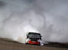 Kyle Busch does a burnout after winning the Ford 200 at Homestead-Miami Speedway, his eighth series victory of the season. Credit: Sam Greenwood/Getty Images